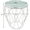 Abstrakter Beistelltisch DIAMOND 50cm grün Marmor messing Metall