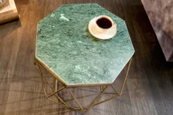 Abstrakter Beistelltisch DIAMOND 50cm grün Marmor messing Metall