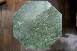 Abstrakter Beistelltisch DIAMOND 50cm grün Marmor messing Metall