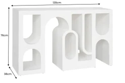 Abstrakter Konsolentisch ART AMBIENTE 120cm kupfer Edelrost-Look Beton Rundbogen-Design