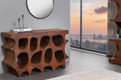Abstrakter Konsolentisch ART AMBIENTE 120cm kupfer Edelrost-Look Beton