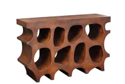 Abstrakter Konsolentisch ART AMBIENTE 120cm kupfer Edelrost-Look Beton
