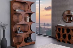 Abstraktes Regal ART AMBIENTE 180cm kupfer Beton Edelrost-Look Standregal