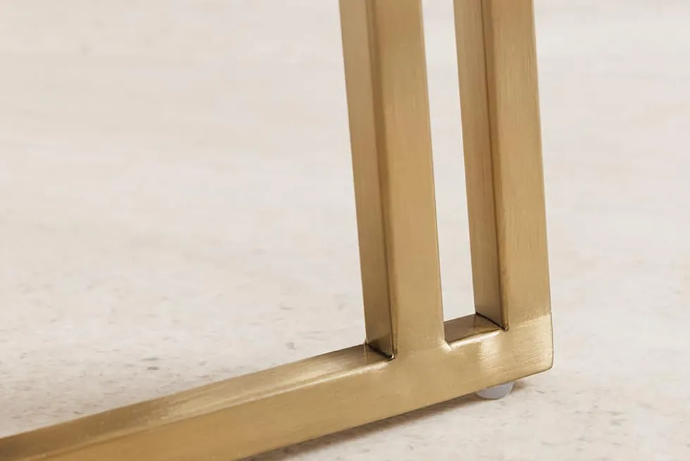 Armlehnen Stuhl EXTRAVAGANCIA dunkelgrün Chenillestoff Metall brushed champagner gold