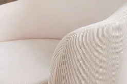 Armlehnen Stuhl EXTRAVAGANCIA beige Cord Metall brushed champagner gold
