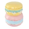 Außergewöhnlicher Beistelltisch MACARONS 50cm gelb rosa Fiberglas rund handmade