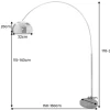 Ausziehbare Bogenlampe LOUNGE DEAL 170-210cm chrom Marmorfuß Stehlampe