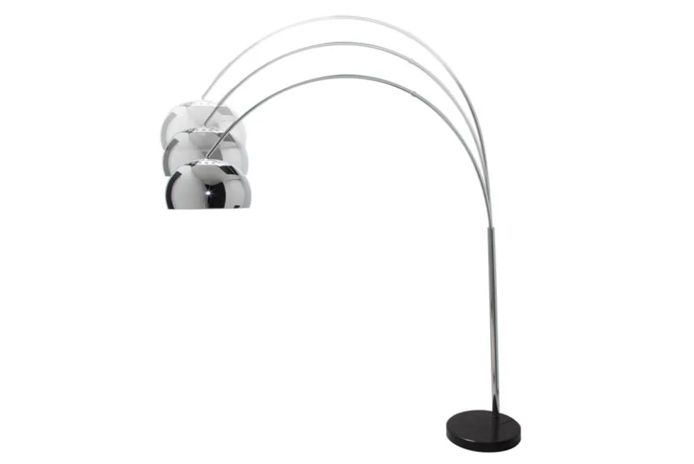 Ausziehbare Bogenlampe LOUNGE DEAL 170-210cm chrom Marmorfuß Stehlampe