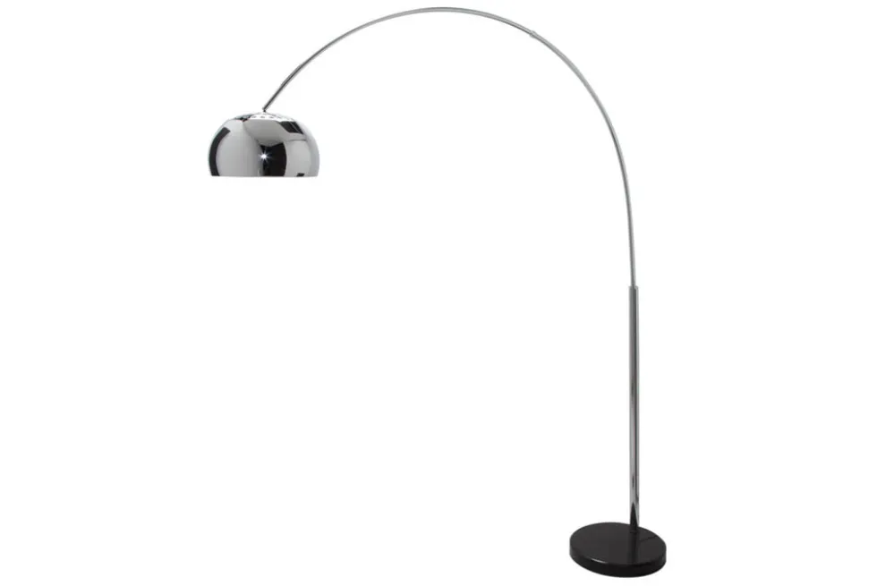 Ausziehbare Bogenlampe LOUNGE DEAL 170-210cm chrom Marmorfuß Stehlampe