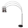 Ausziehbare Bogenlampe LOUNGE DEAL 170-210cm chrom gebürstet Marmorfuß Stehlampe