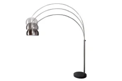 Ausziehbare Bogenlampe LOUNGE DEAL 170-210cm chrom gebürstet Marmorfuß Stehlampe