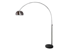 Ausziehbare Bogenlampe LOUNGE DEAL 170-210cm chrom gebürstet Marmorfuß Stehlampe