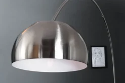 Ausziehbare Bogenlampe LOUNGE DEAL 170-210cm chrom gebürstet Marmorfuß Stehlampe