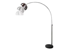 Ausziehbare Bogenlampe LOUNGE DEAL 170-210cm chrom gebürstet Marmorfuß Stehlampe