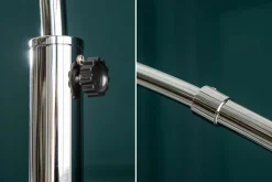 Ausziehbare Bogenlampe LOUNGE DEAL 170-200cm weiß Leinenschirm Stehlampe