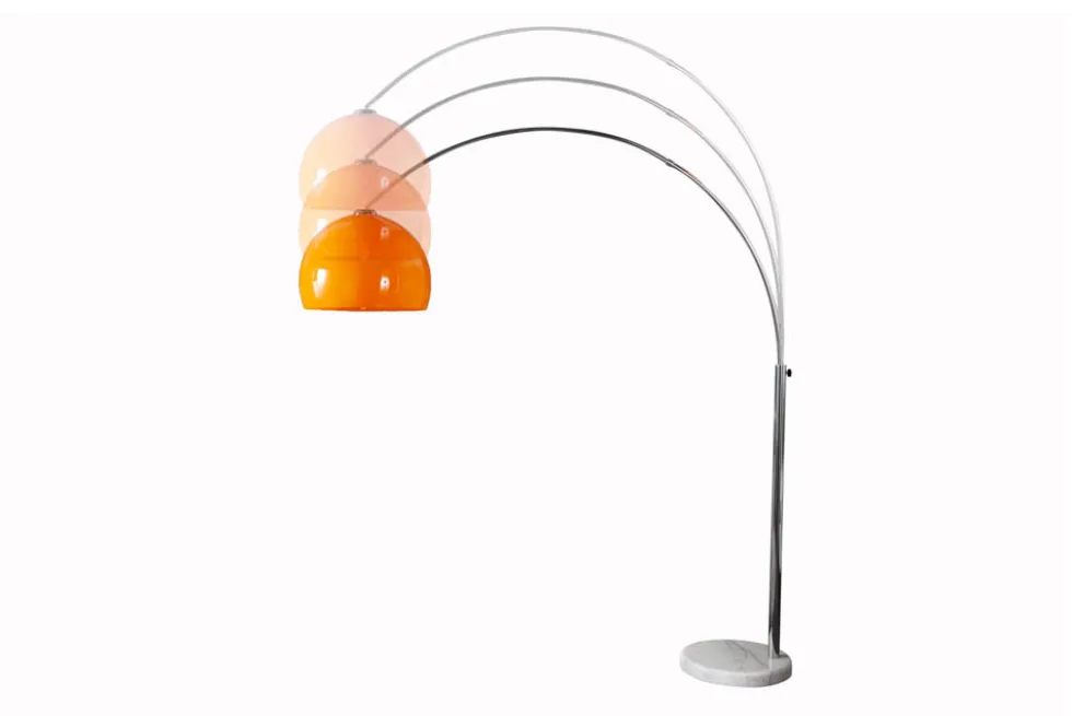Ausziehbare Bogenlampe LOUNGE DEAL 175-205cm orange Marmorfuß Stehlampe