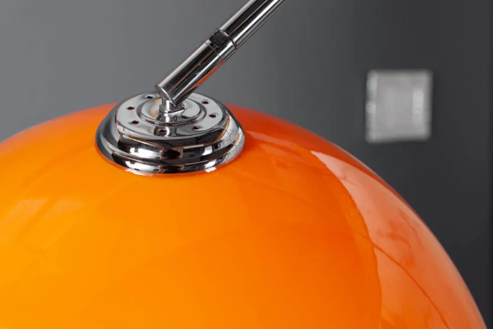 Ausziehbare Bogenlampe LOUNGE DEAL 175-205cm orange Marmorfuß Stehlampe