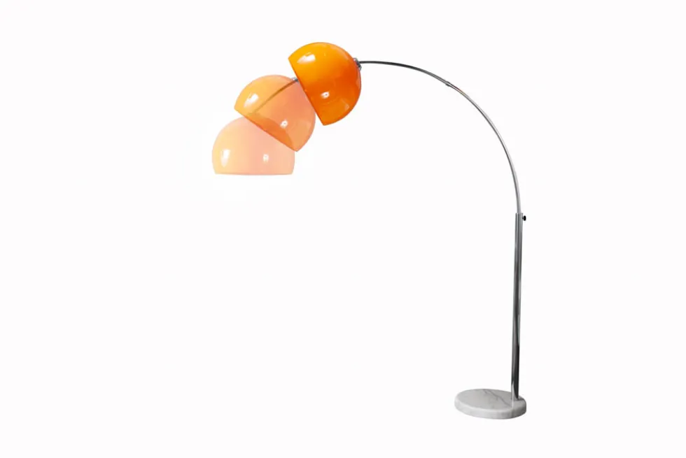 Ausziehbare Bogenlampe LOUNGE DEAL 175-205cm orange Marmorfuß Stehlampe