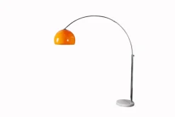 Ausziehbare Bogenlampe LOUNGE DEAL 175-205cm orange Marmorfuß Stehlampe
