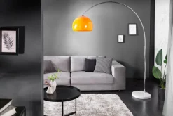 Ausziehbare Bogenlampe LOUNGE DEAL 175-205cm orange Marmorfuß Stehlampe