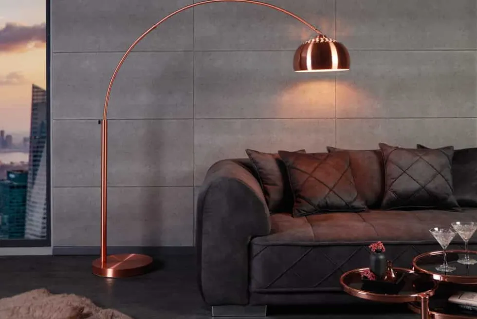 Ausziehbare Bogenlampe LOUNGE DEAL 170-210cm kupfer Stehlampe