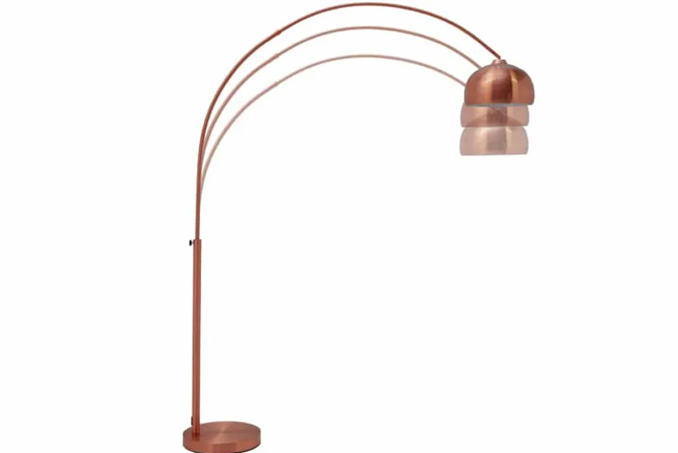 Ausziehbare Bogenlampe LOUNGE DEAL 170-210cm kupfer Stehlampe