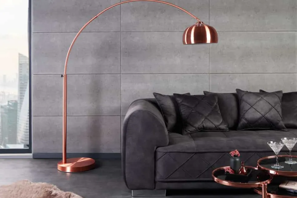 Ausziehbare Bogenlampe LOUNGE DEAL 170-210cm kupfer Stehlampe