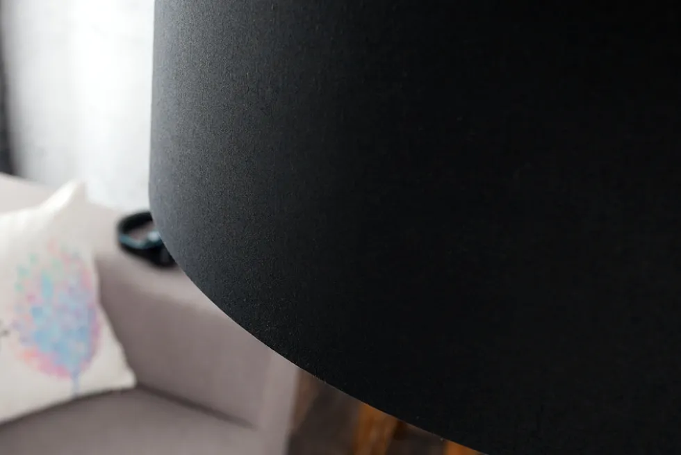 Ausziehbare Bogenlampe LOUNGE DEAL 170-200cm schwarz Leinenschirm Stehlampe