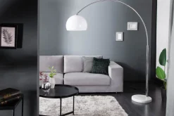 Ausziehbare Bogenlampe LOUNGE DEAL 175-205cm weiß Marmorfuß Stehlampe