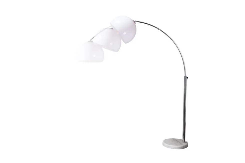 Ausziehbare Bogenlampe LOUNGE DEAL 175-205cm weiß Marmorfuß Stehlampe