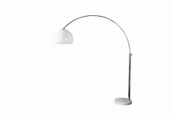 Ausziehbare Bogenlampe LOUNGE DEAL 175-205cm weiß Marmorfuß Stehlampe