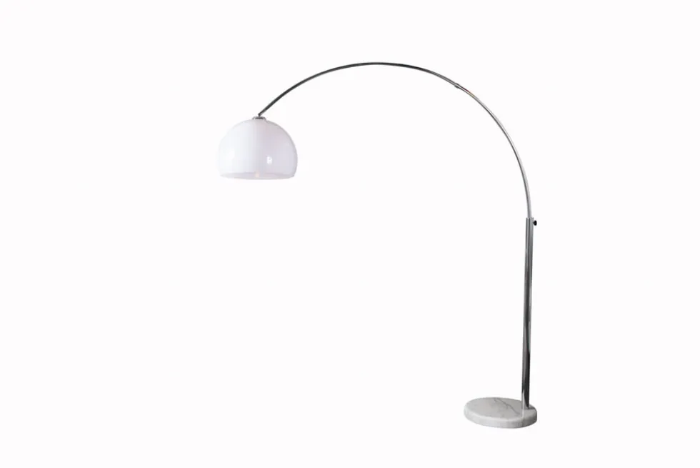 Ausziehbare Bogenlampe LOUNGE DEAL 175-205cm weiß Marmorfuß Stehlampe