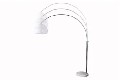 Ausziehbare Bogenlampe LOUNGE DEAL 175-205cm weiß Marmorfuß Stehlampe