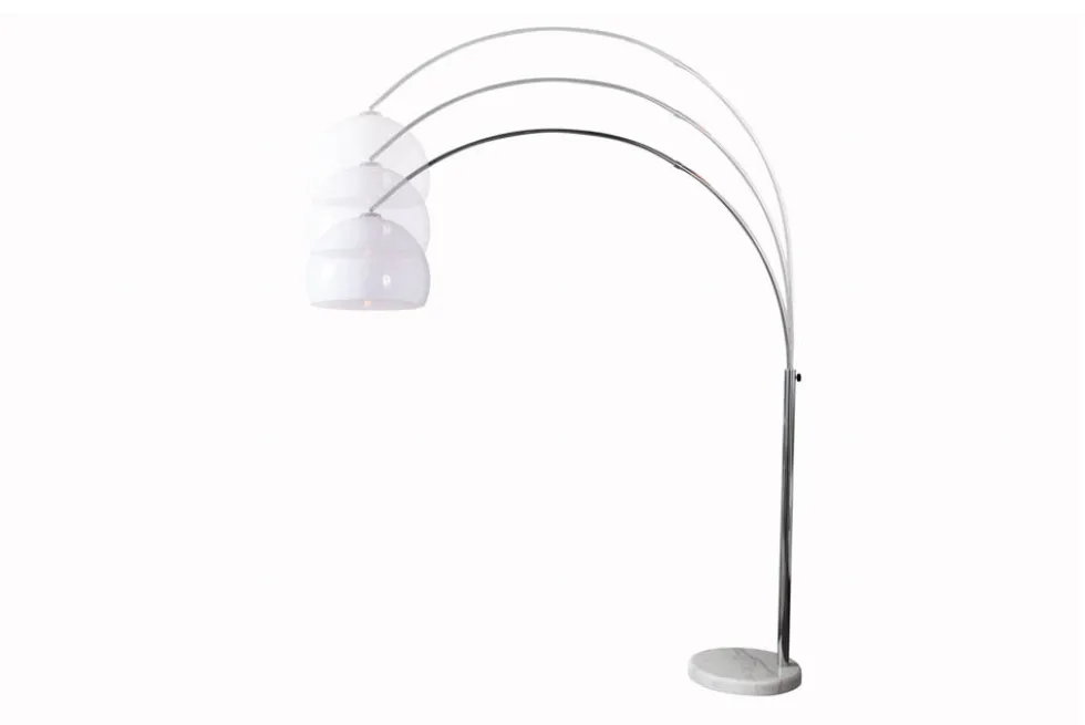 Ausziehbare Bogenlampe LOUNGE DEAL 175-205cm weiß Marmorfuß Stehlampe