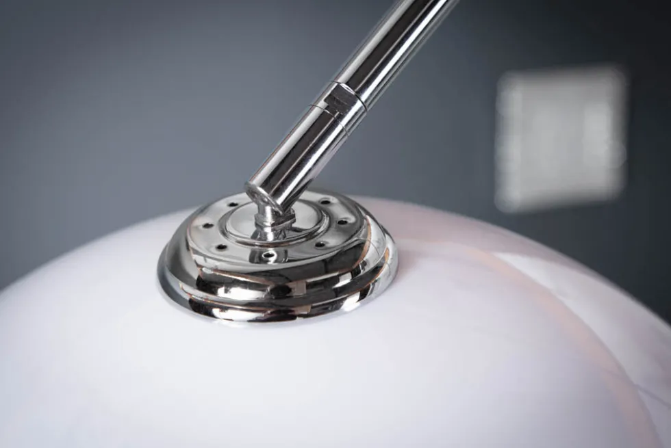 Ausziehbare Bogenlampe LOUNGE DEAL 175-205cm weiß Marmorfuß Stehlampe