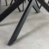 Ausziehbarer Esstisch ALPINE 160-200cm anthrazit Keramik schwarzes Metallgestell