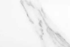 Ausziehbarer Esstisch ALPINE 160-200cm weiß Keramik Marmor schwarzes Metallgestell