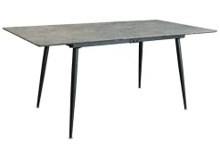 Ausziehbarer Esstisch APARTMENT 120-160cm grau Beton-Design schwarzes Metallgestell