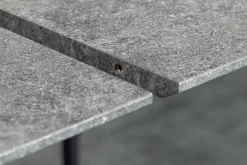 Ausziehbarer Esstisch APARTMENT 120-160cm grau Beton-Design schwarzes Metallgestell