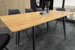 Ausziehbarer Esstisch APARTMENT 120-160cm natur Wildeiche schwarzes Metallgestell
