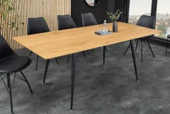 Ausziehbarer Esstisch APARTMENT 120-160cm natur Wildeiche schwarzes Metallgestell