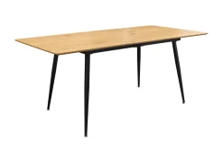 Ausziehbarer Esstisch APARTMENT 120-160cm natur Wildeiche schwarzes Metallgestell
