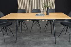 Ausziehbarer Esstisch APARTMENT 120-160cm natur Wildeiche schwarzes Metallgestell