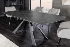Ausziehbarer Esstisch CONCORD 180-230cm graphit grau Keramik schwarz Metall