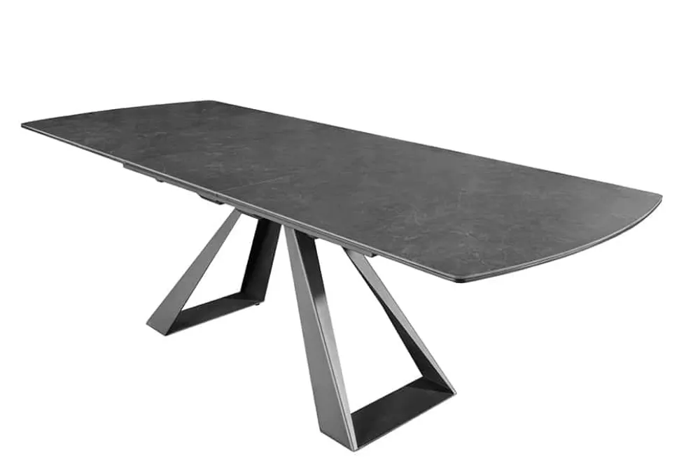 Ausziehbarer Esstisch CONCORD 180-230cm graphit grau Keramik schwarz Metall