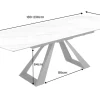 Ausziehbarer Esstisch CONCORD 180-230cm weiß Keramik schwarz Metall