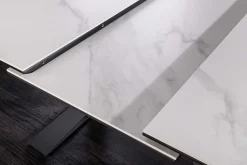 Ausziehbarer Esstisch CONCORD 180-230cm weiß Keramik schwarz Metall