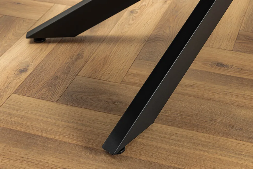Ausziehbarer Esstisch COSMOS 160-240cm anthrazit Keramik schwarzes Metallgestell