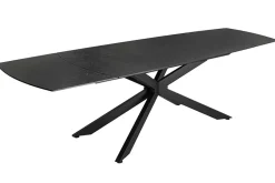 Ausziehbarer Esstisch COSMOS 160-240cm anthrazit Keramik schwarzes Metallgestell