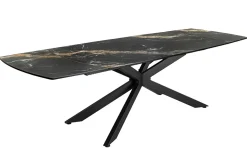 Ausziehbarer Esstisch COSMOS 160-240cm Aurora Oro schwarz gold sand Keramik Metallgestell